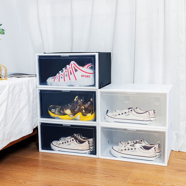 Shoe Box Single Door Side Opening Shoe Box Transparent Side Opening Storage Box Anti-Oxidation Internet Celebrity Collection Shoe Wall Dust-Proof Shoe Cabinet Shoe Box