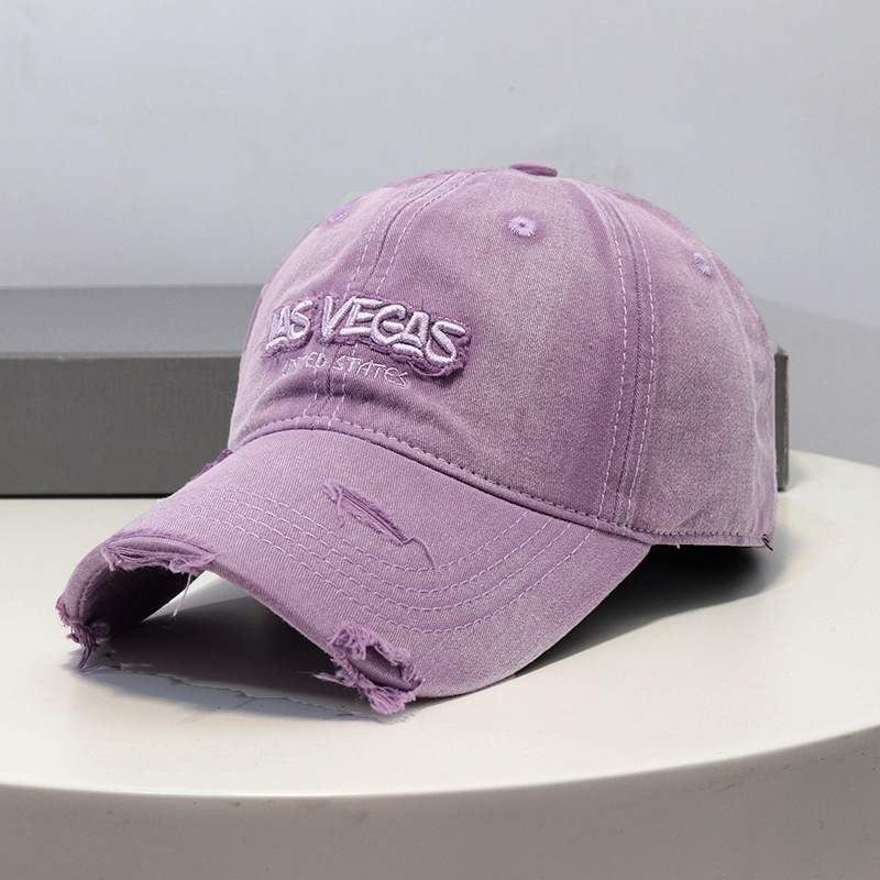 Nuevo retro lavado hace viejas letras sombrero de béisbol mujer ancho borde de sombrero de cabeza grande cara pequeña sombrero de boca de pato superior suave hombre