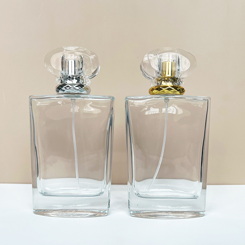 现货B115-100ml高档水晶盖透明香水玻璃瓶化妆品分装喷雾空瓶