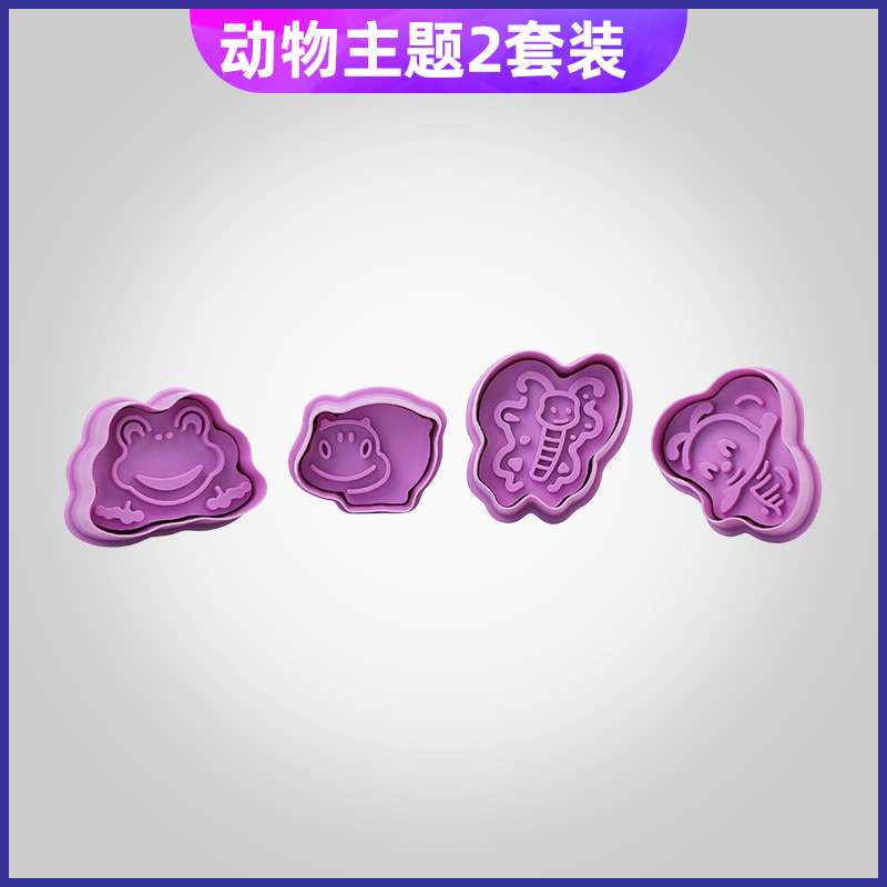 3D molde de galletas de Navidad insecto hipopótamo abeja Rana molde de galletas de fondant tipo de prensa