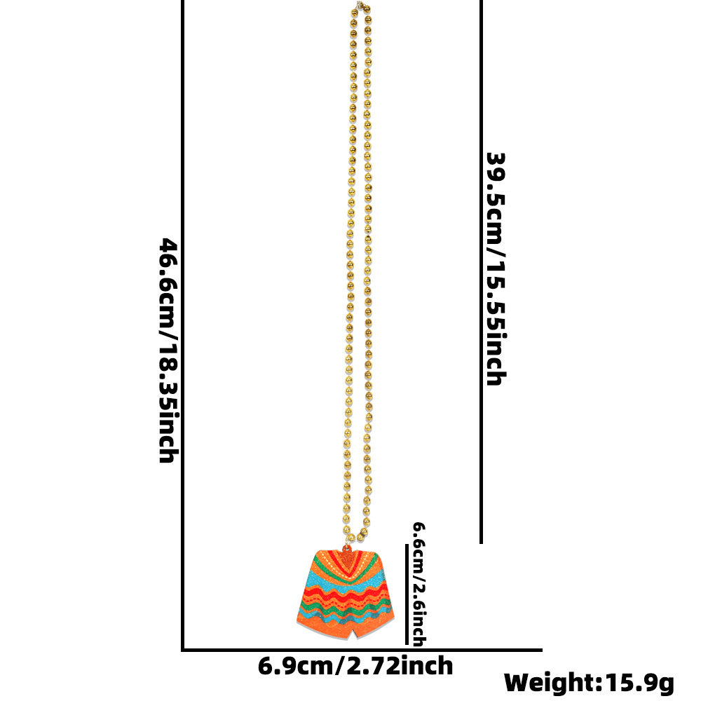 Collar del Día Nacional de México Decoración de la fiesta del 5 de mayo Cadena de cuentas redondas Día de los muertos Esqueleto Joyas de cadena de cuentas