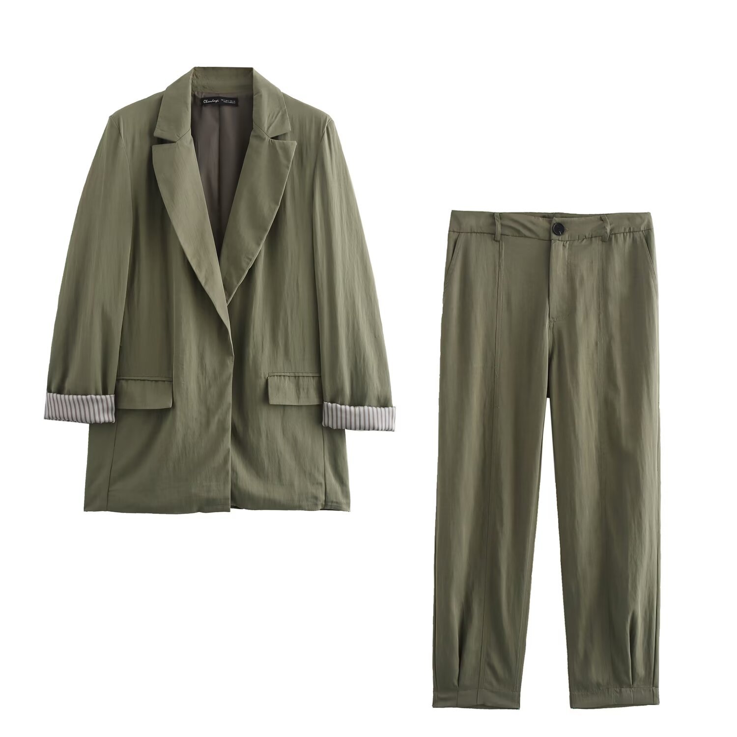 Women's clothing 2024 autumn and winter new item with rollable sleeves, suit jacket, pants set_voghion.com