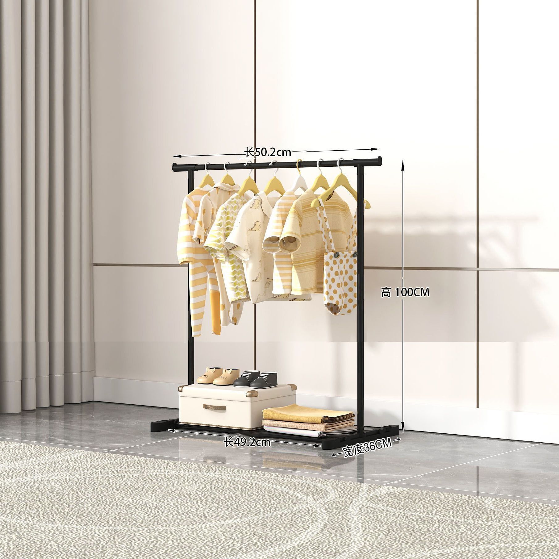Tendedero piso dormitorio doméstico colgar ropa plegable de un solo poste dormitorio interior simple perchero de secado móvil