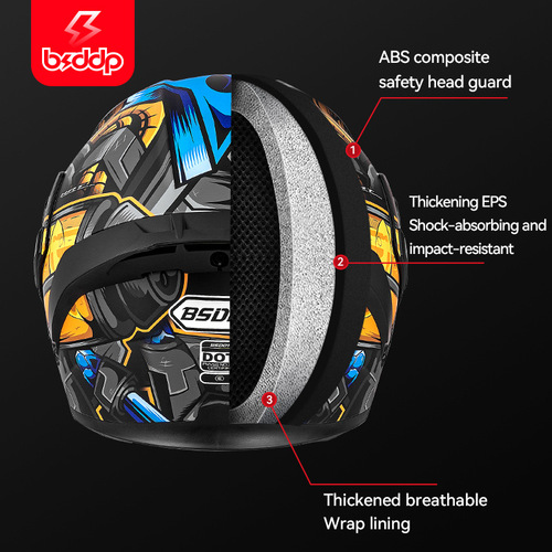 BSDDP motorcycle helmet 3c certified four-season full-face helmet for men and women motorcycle summer sun protection dual-lens face-opening helmet wholesale