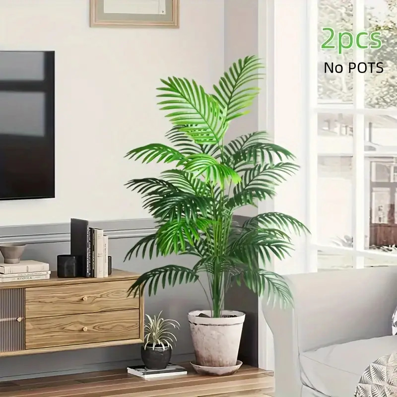 Amazonクロスボーダーベストセラー模擬緑植物18頭ルーステールヒマワリフェイクツリー鉄の葉屋内リビングルーム鉢植えホームグリーン|undefined