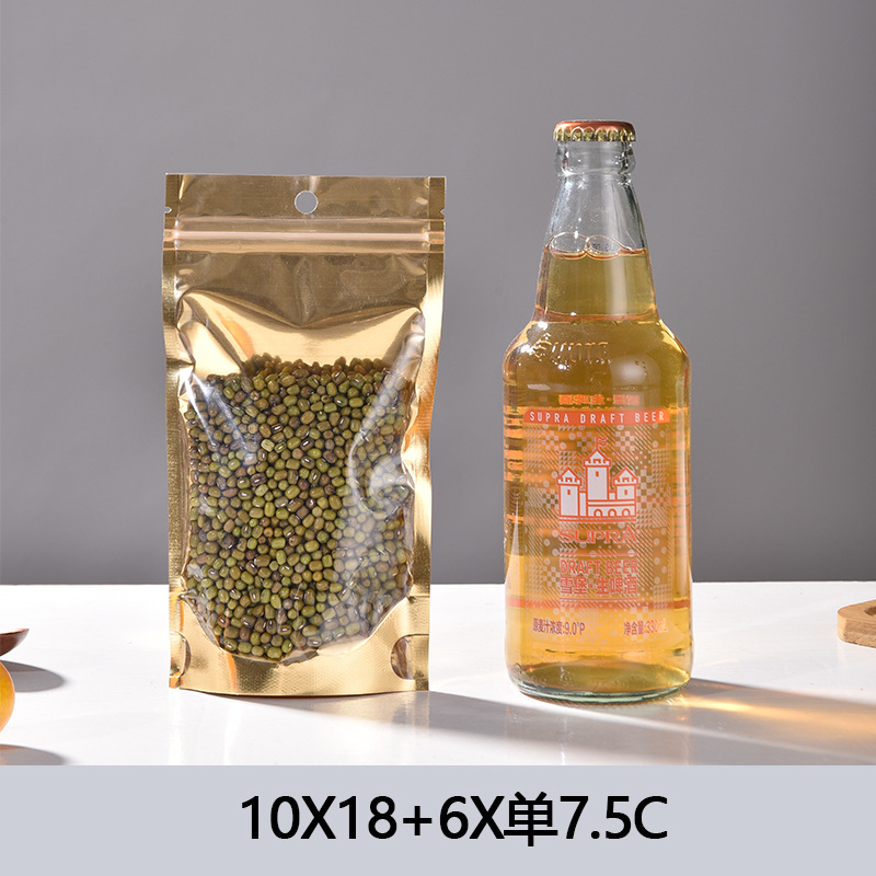 10*18+3cm*양면 16 실크; 반투명+금; BOPP+PET 알루미늄 도금, 흰색+cpp