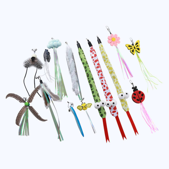Factory Outlet Cross-border Cat Toys Insect Animal Shape Replacement Head Cat Interactive Pet Toys