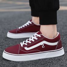 帆布鞋秋季新款低帮透气休闲鞋韩版经典学生布鞋黑格子百搭男板鞋