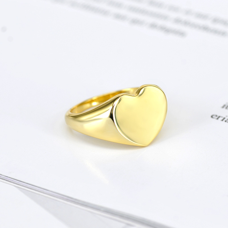 Retro Heart Shape Copper Rings 1 Piece