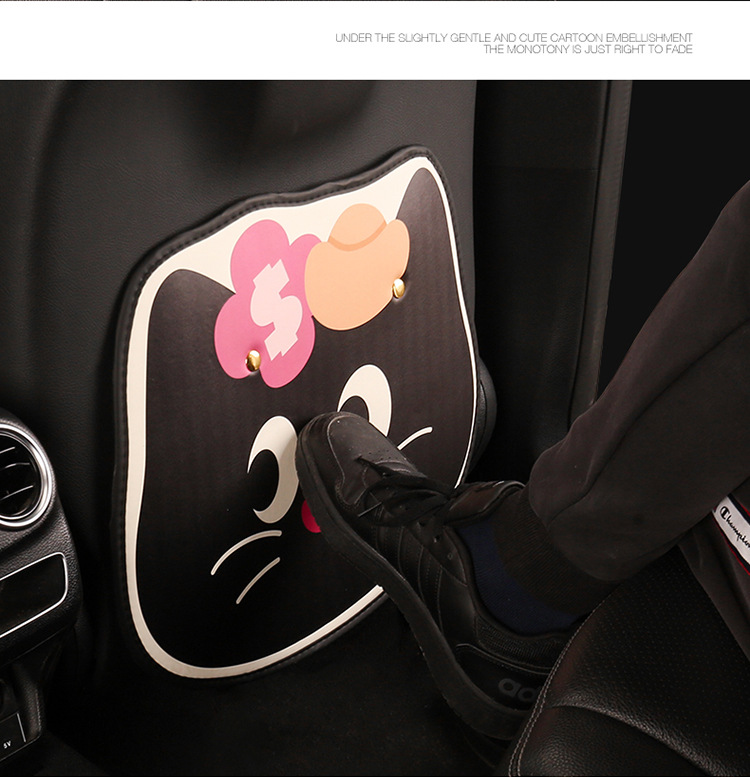 Cat and Puppy Car Seat Anti-Kick Pad Rear Seat Anti-Dirt Wear-Resistant Decorative Protective Pad Anti-Wear Pad Seat Back