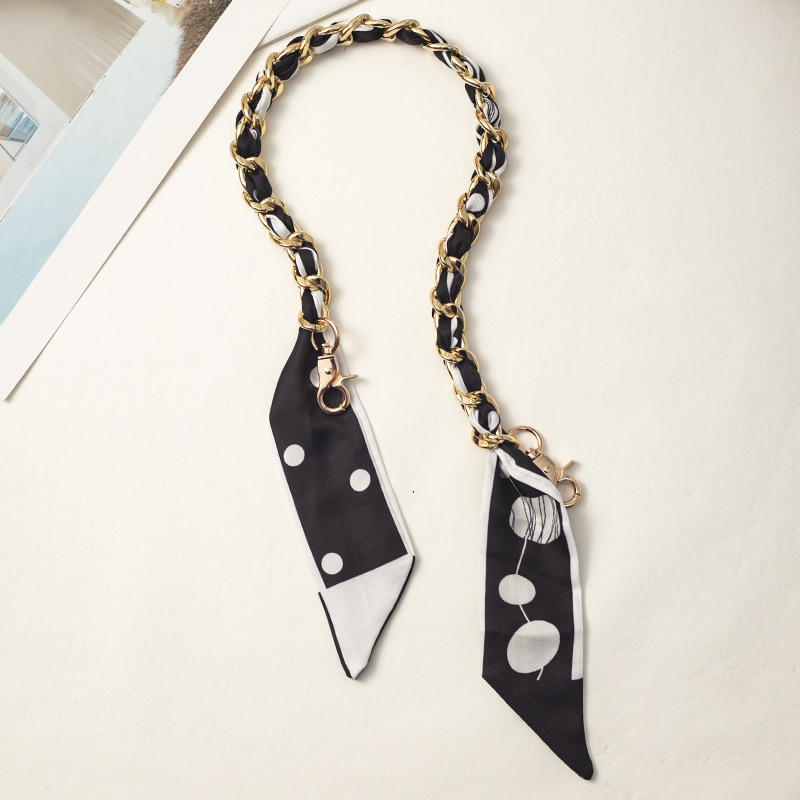 【폴카 도트 시리즈●블랙스타일 1] 원숄더 장식체인 54cm