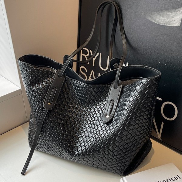Borsa a secchiello intrecciata retro donna borsa a tracolla_voghion.com