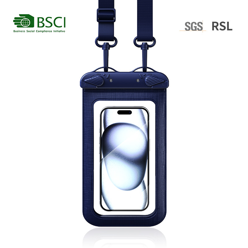 Cross-Border Mobile Phone Waterproof Bag with Touch Screen Capability, Suitable for Rafting and Swimming, Sealed Mobile Phone Bag, Outdoor Storage Bag, Transparent Protective Case
