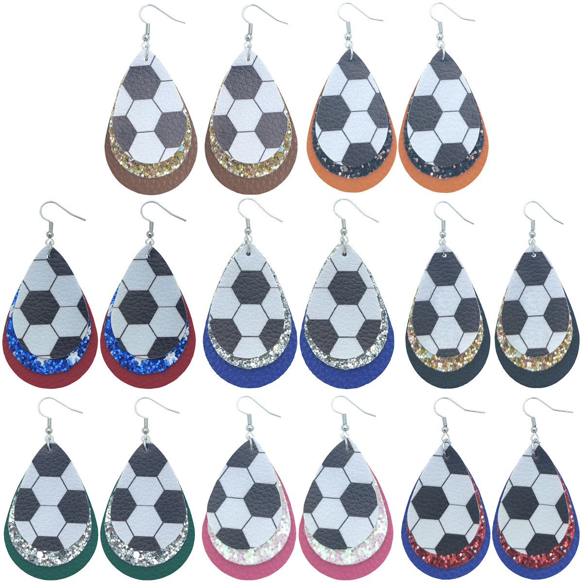 Baseball basketball football volleyball earrings