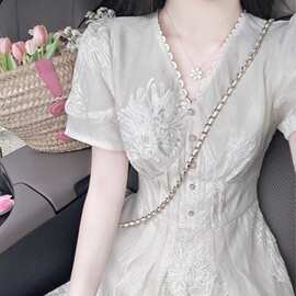 新中式国风改良旗袍连衣裙女夏新款小个子年轻款少女汉服长裙