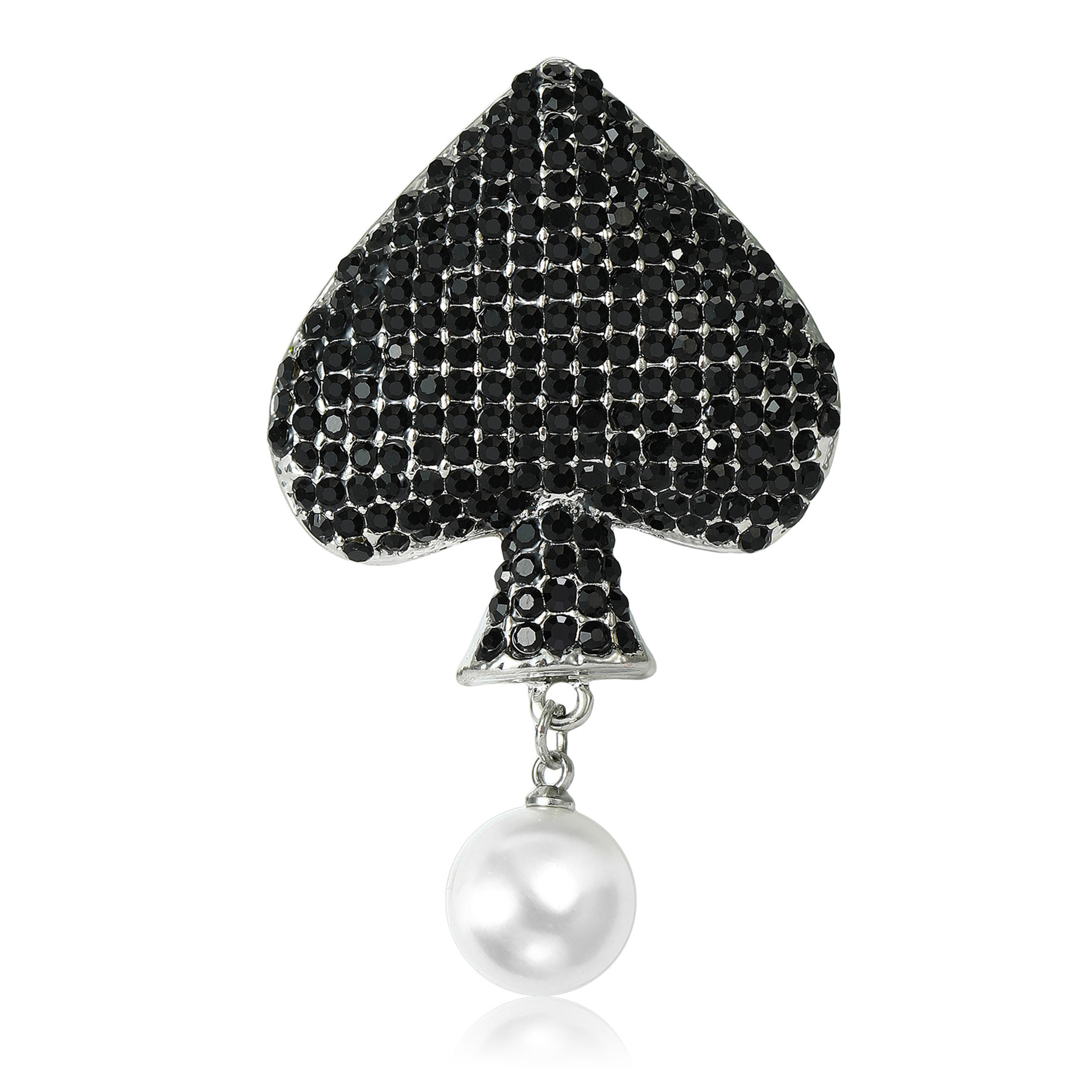 Spilla elegante da donna con perle e cristalli design floreale_voghion.com