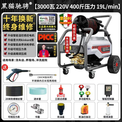 Black Cat High-Pressure Car Washer Car washing machine - 30kw-200kg-pressureflow-19l-20m-high-pressure-pipe