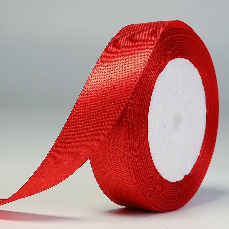 Fábrica al por mayor cinta de poliéster rojo festivo vacaciones decoración de la boda cinta de regalo caja de dulces cinta de embalaje