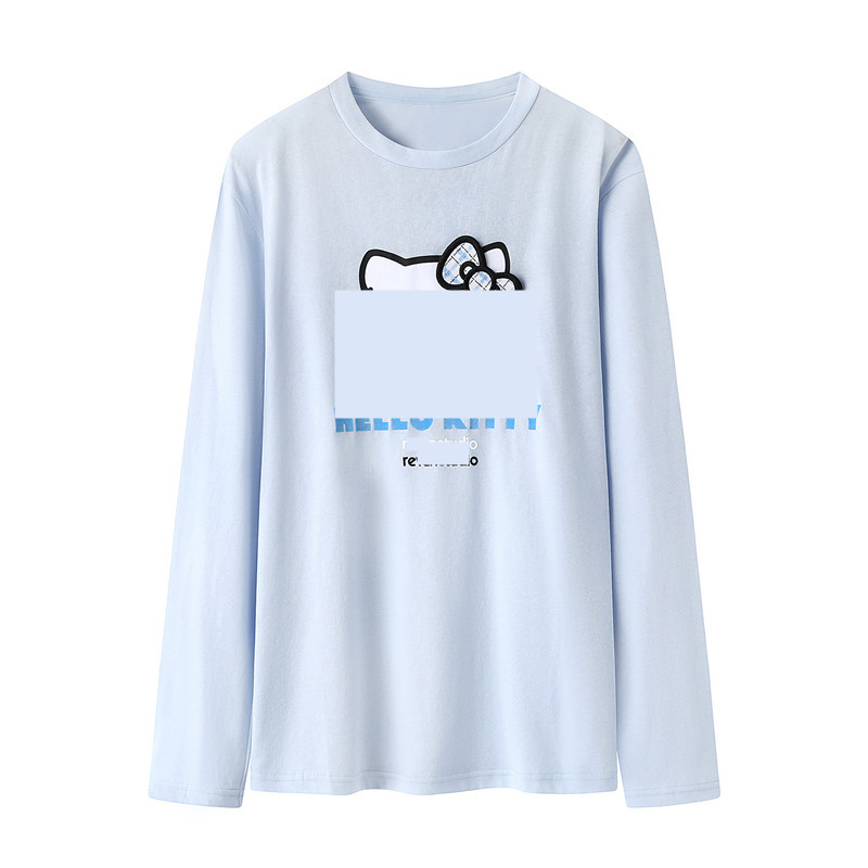 现货2025冬新款甜美卡通猫咪字母印花T恤小上衣91001593