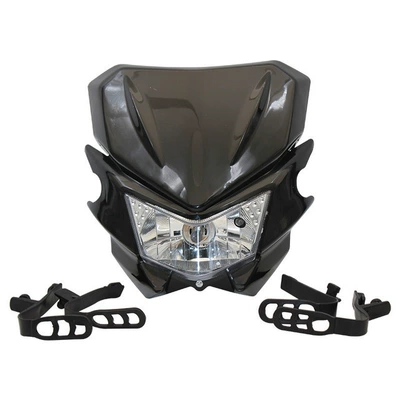 Off-road motorcycle headlight suitable for Kawasaki KLX125/KLX150 modified ghost face headlight (Motorcycle headlights, headlights) - black-hl104-1