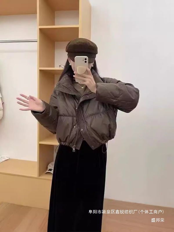 厂家直销免洗PU皮棉服女短款2025新款冬季加厚宽松面包服时尚棉衣|undefined