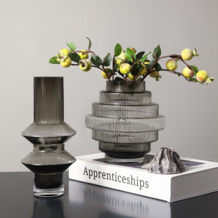 New Glass Vase Scandinavian Modern Home Living Room Model Room Sales Office Hotel Flower Arrangement Small Ornaments Flower Arrangement