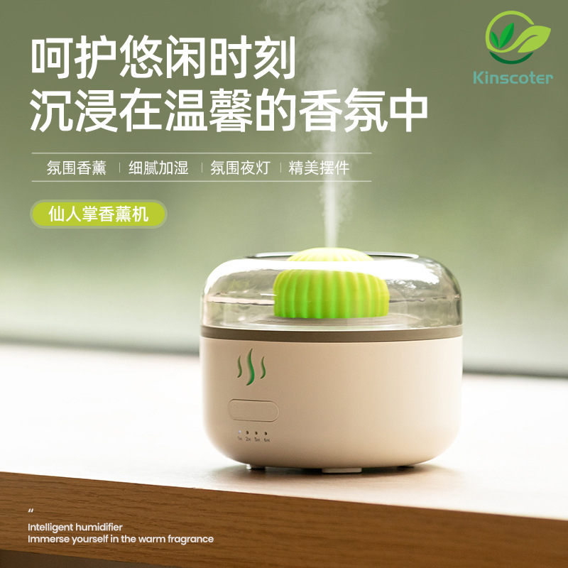 new cactus humidifier small household desk aroma diffuser bedside hydrating humidifier large capacity