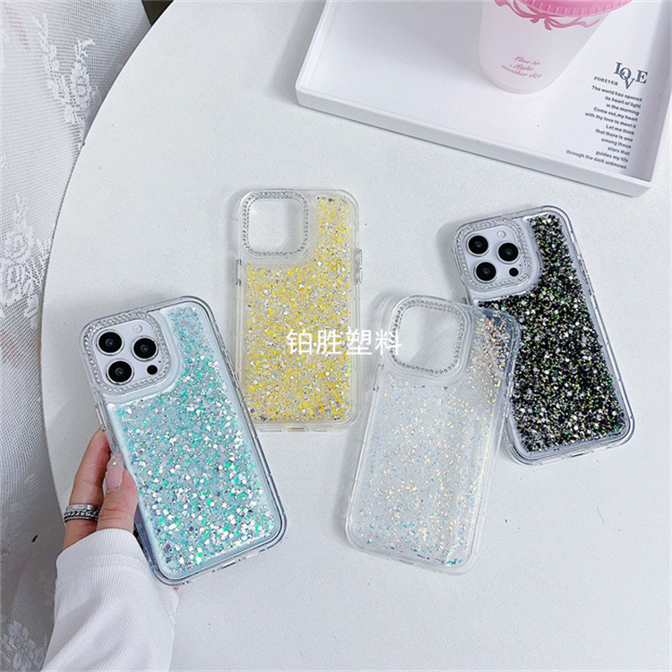 亚马逊适用于苹果IPhone 14新款闪粉14 Plus透明防摔14 Pro手机壳