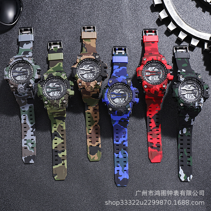 2022 nuevo cross-border amazon gran dial impermeable deportes multi-funcional popular luminoso reloj electrónico de los hombres