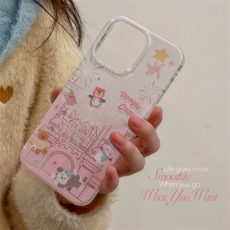 Apple, мультяшная фиалка совместимая castle, iPhone 15, чехол для телефона, iphone, 16promax