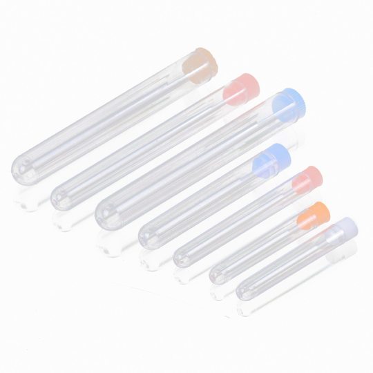 Disposable plastic test tube 12*75 12*10015*100 hard test tube put test-free tube with plug sample tube