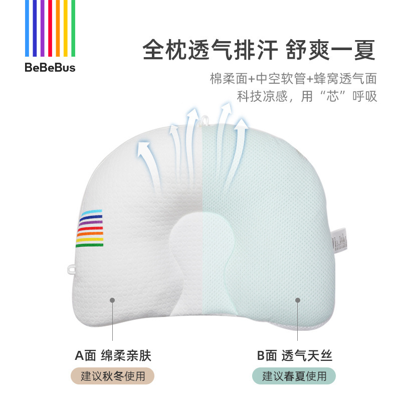 Bebebusの公式規格品の子供の定型枕の通気性の貝殻の枕の赤ちゃんの成長の枕は代行します。|undefined