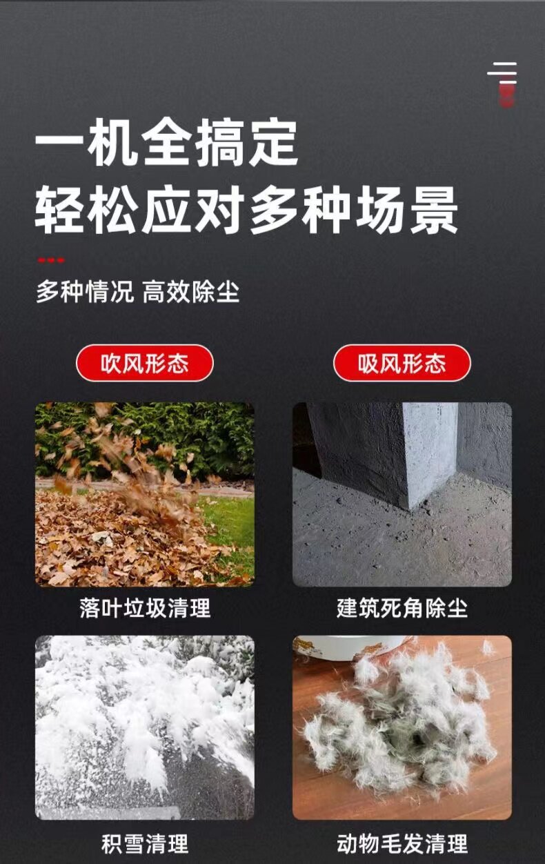 Car Vacuum Cleaner with Strong Suction Power, Powerful Lithium Battery Blower, Industrial Dust and Snow Removal Tool