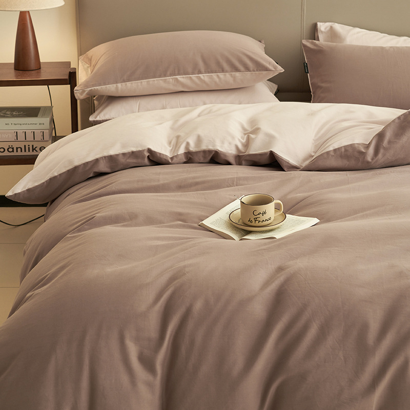 Cama de cuatro piezas de algodón 2025, nueva sábanas molidas cubierta de ropa de cama dormitorio de tres piezas de invierno engrosado