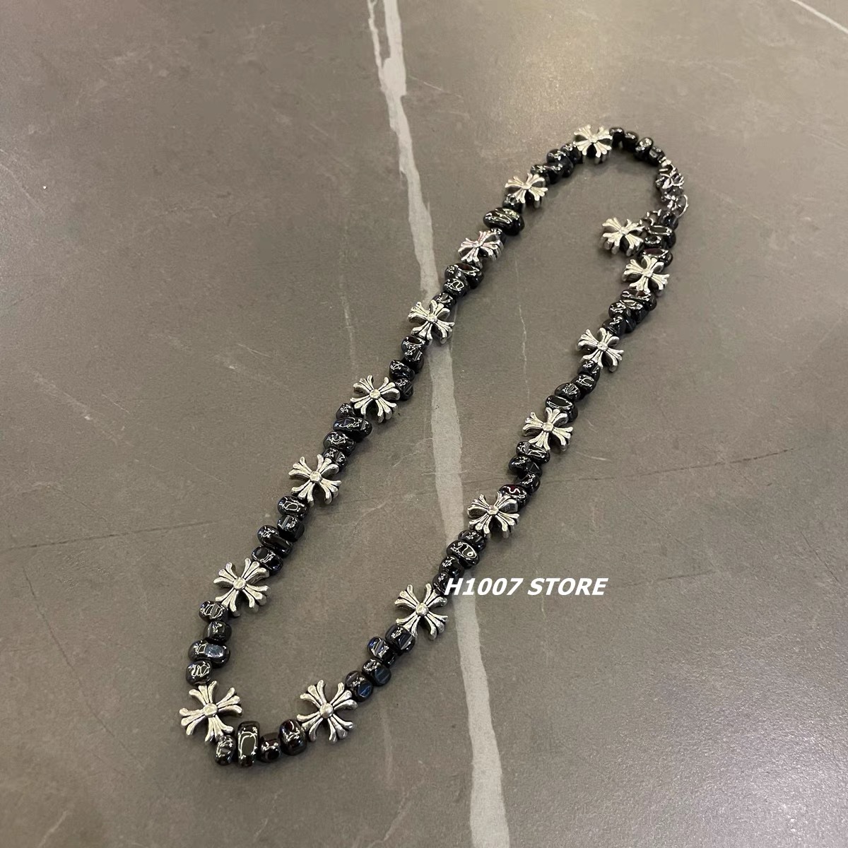 Cross Flower Trendy Men's Collarbone Chain Women's Niche Design Sweatshirt Necklace Hip Hop Style Geometric Pattern Alloy Jewelry display picture 8