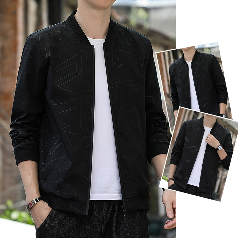 2025 New Trendy Feather Pattern Jacket for Middle-Aged and Elderly Men, Fashionable Fleece-Lined Thickened Autumn and Winter Style