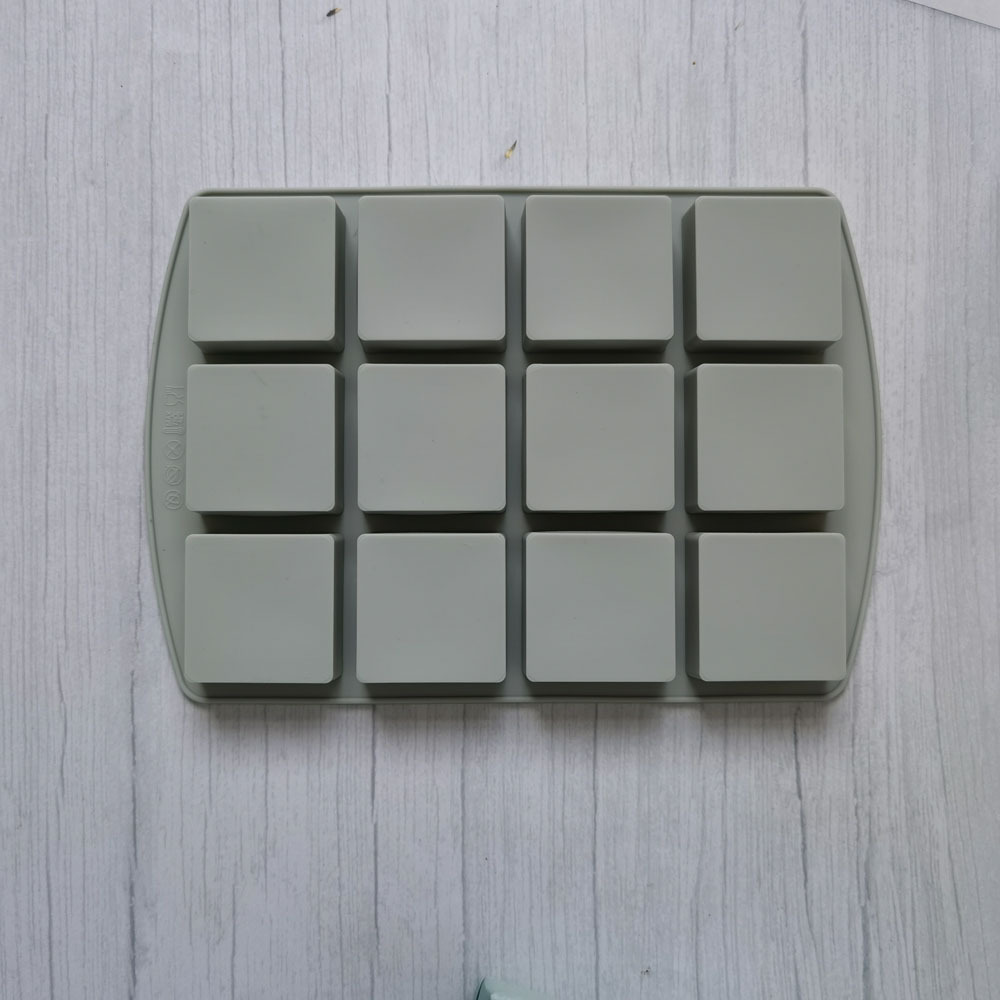 12 cuadrado 182 molde de silicona pastel helado pudín molde de postre jabón utensilios