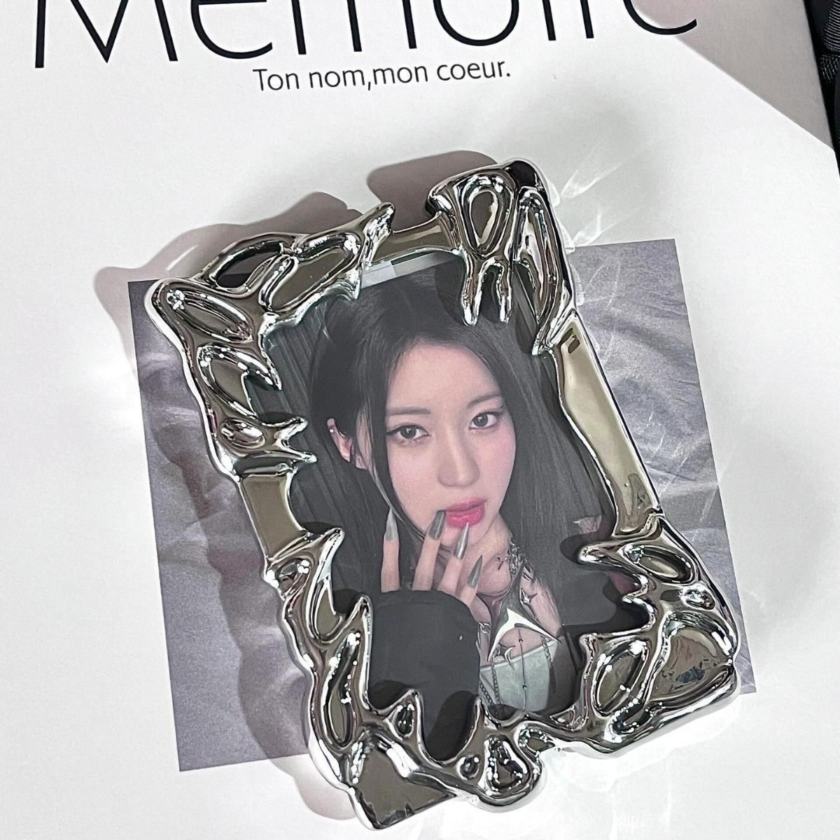 Cross-Border Electroplated Irregular Photo Frame, High-End Instagram-Style Idol Photo Card Holder, Student Photo Card Holder