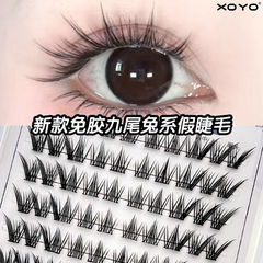 XOYO新商品の九尾うさぎはゴムを免除してまつげをつけます。
