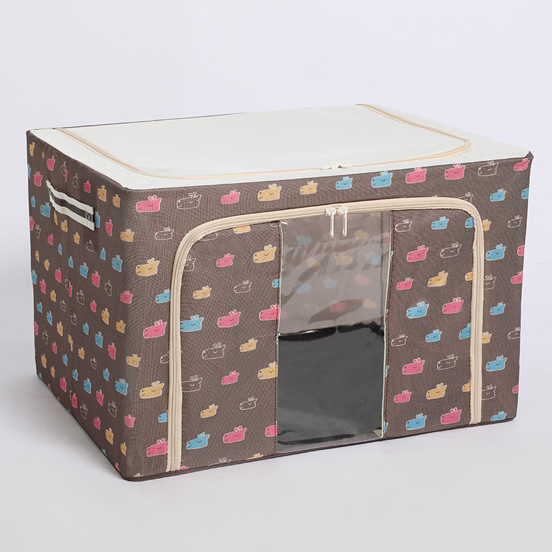 Caja de almacenamiento de ropa, caja de almacenamiento de ropa extra grande, cama de tela de Oxford, dormitorio de tela plegable, caja de almacenamiento de marco de acero