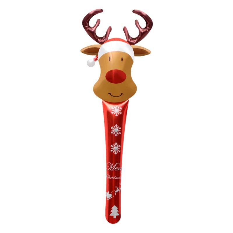 Promoción de la tienda de Navidad regalo juguete globo santa claus dibujos animados de mano palo globo golpeando palo