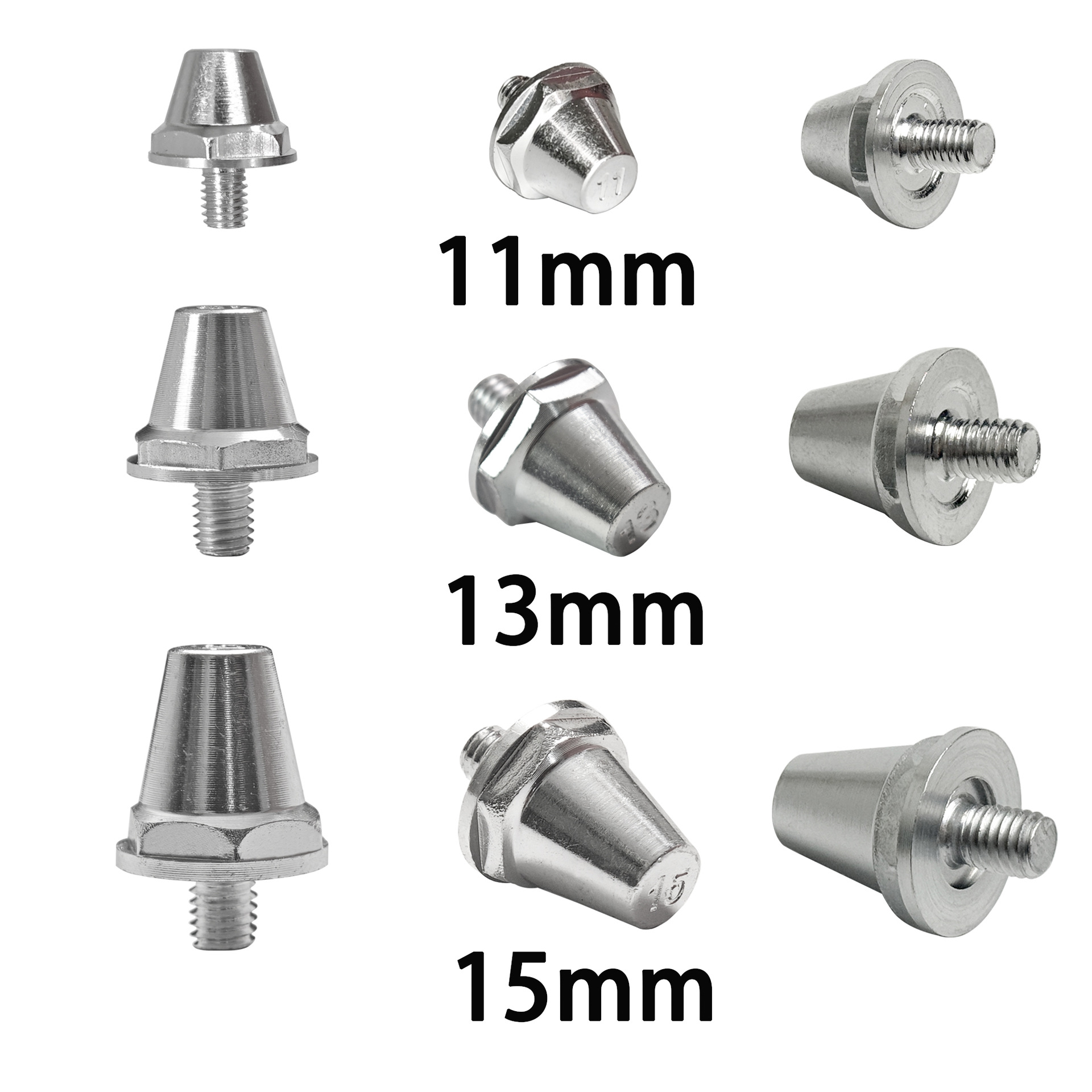 Factory direct sales, popular cross-border soccer cleats with aluminum studs, available in 11MM, 13MM, and 15MM sizes, and in multiple colors. Soccer equipment