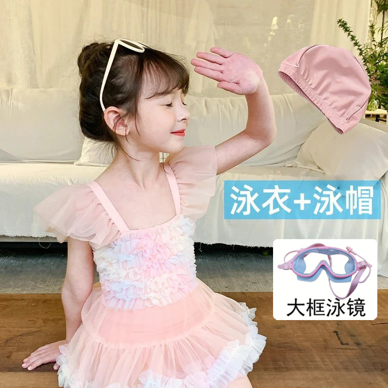 2026 nuevo verano sin mangas trajes de baño de niñas vestido de princesa lindo bebé trajes de baño de verano