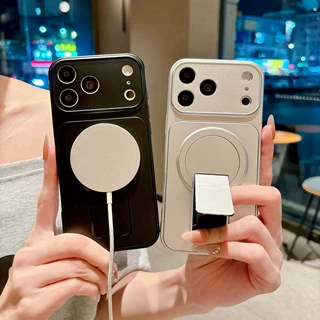适用iPhone17PROMAX手机壳液态硅胶磁吸隐形支架苹果16全包保护套