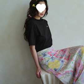 爱丽丝花色拼布印花半身裙女夏修身缎面包臀长裙图片色绣花有吊牌