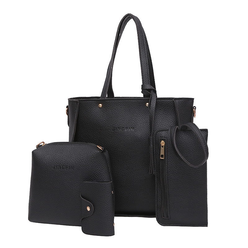 Femmes Grande Faux Cuir Couleur Unie De Base Carré Fermeture Éclair Ensembles De Sacs display picture 4