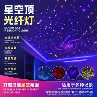 RGB变色光纤灯 遥控七彩满天星灯 酒吧KTV背景墙星空顶装饰灯 厂