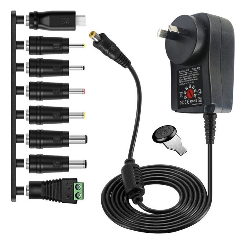 30W Australian standard switching power supply multifunctional universal adjustable voltage power supply 2A 3-12V adjustable adapter 8 heads