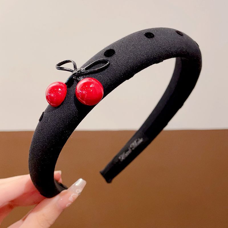 레드 체리 리본 머리띠