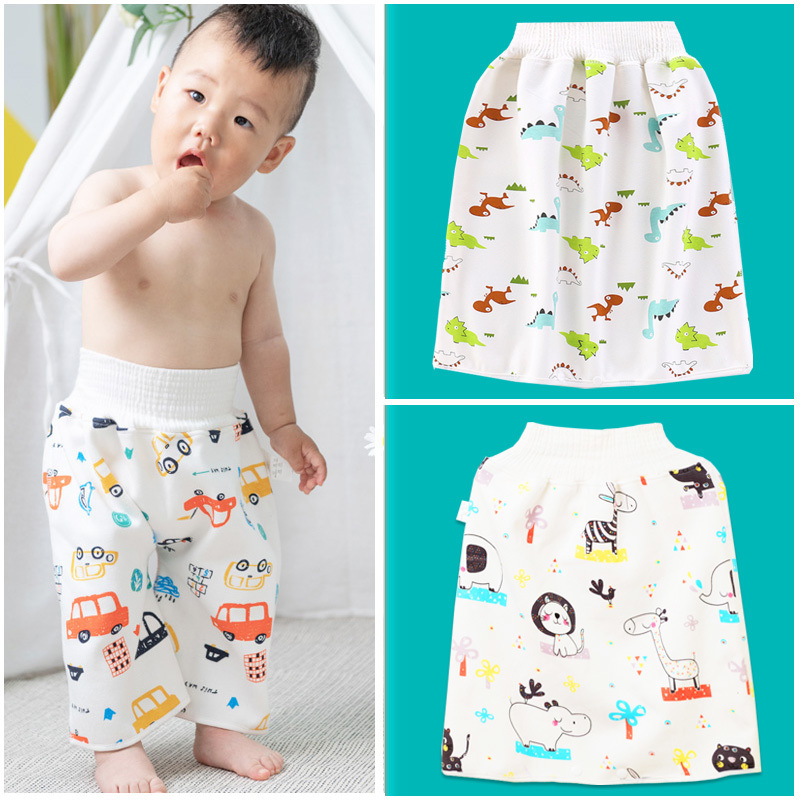 Baby Waterproof Diaper Skirt, Washable Children's Anti-Bedwetting Pants, Large Size Diaper Pants for Infants